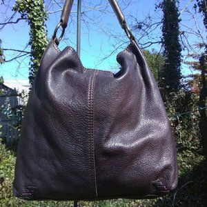 S O L D  LUCKY BRAND DARK BURGUNDY/MERLOT WHIPSTITCH HOBO HANDBAG